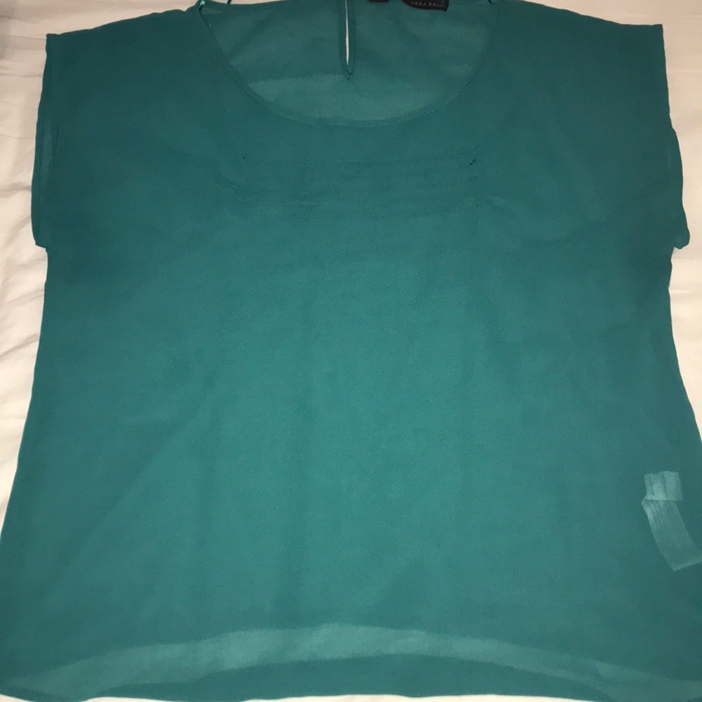 Zara Basic- short sleeve teal top